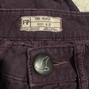 Free People Dark Plum Skinny Corduroys Sz 27